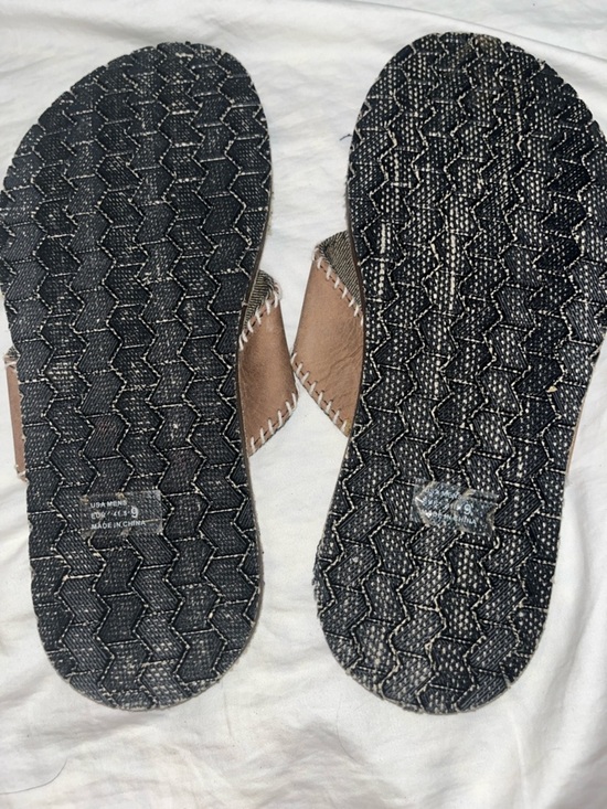 Cobian Brown Canvas and Leather Thong Sandals size 9 NWOT main image 5